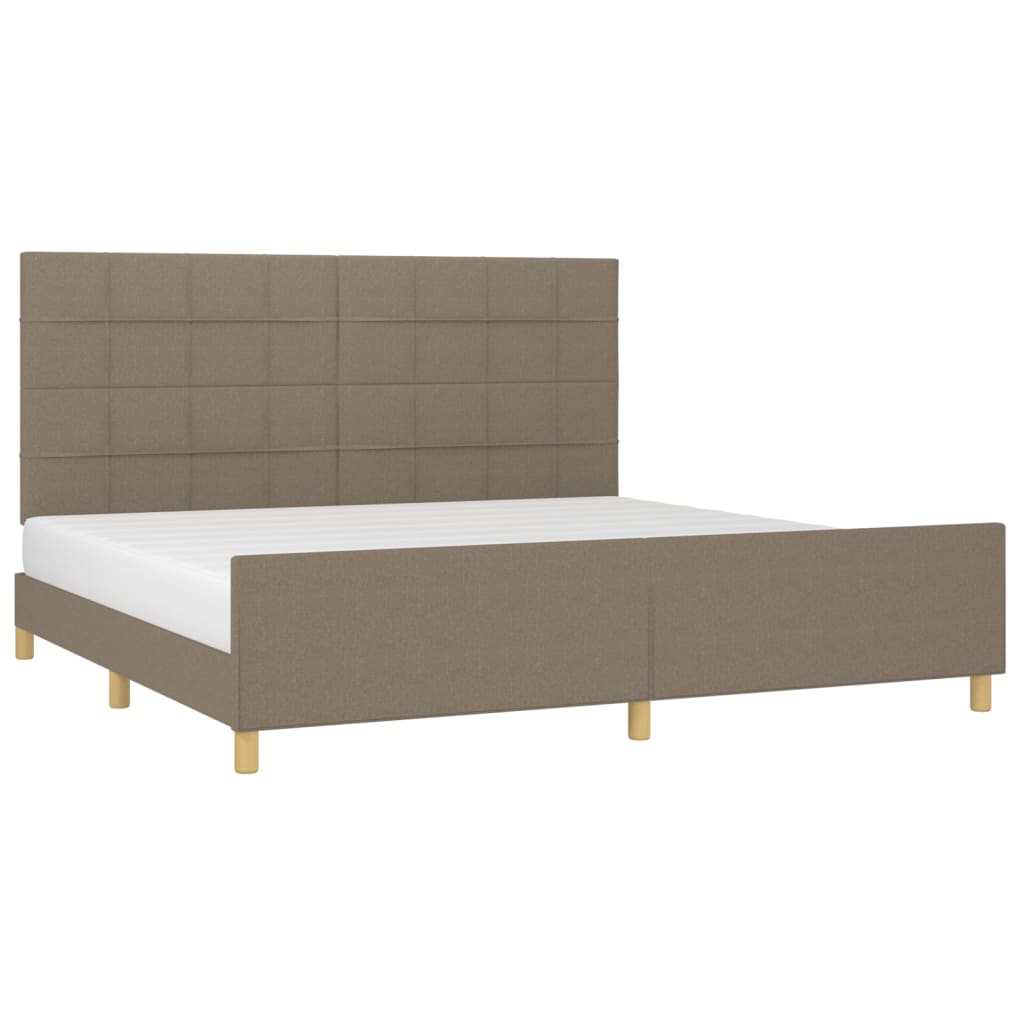 vidaXL Σκελετός Κρεβατιού Χωρίς Στρώμα Taupe 200x200 εκ.Υφασμάτινο