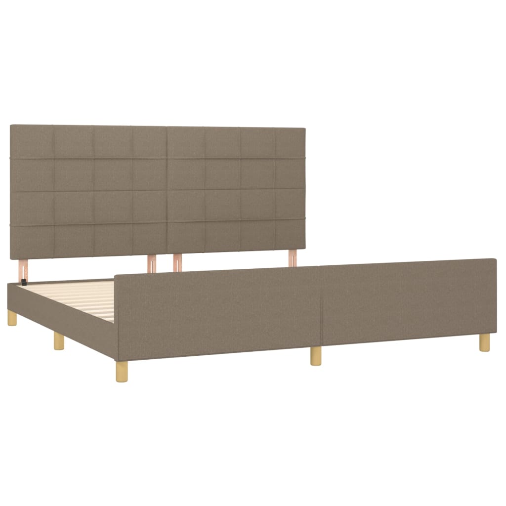 vidaXL Σκελετός Κρεβατιού Χωρίς Στρώμα Taupe 200x200 εκ.Υφασμάτινο