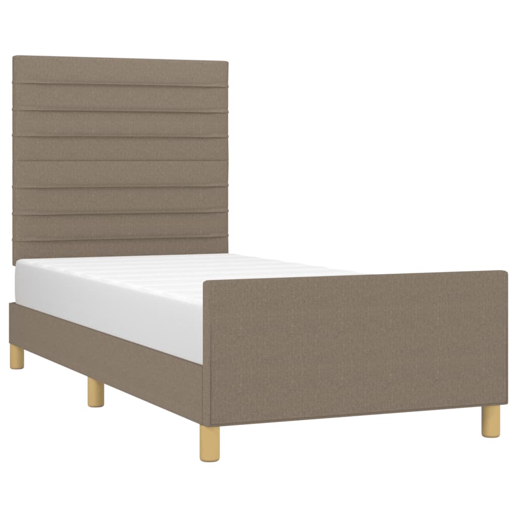 vidaXL Σκελετός Κρεβατιού Χωρίς Στρώμα Taupe 90x190 εκ. Υφασμάτινο