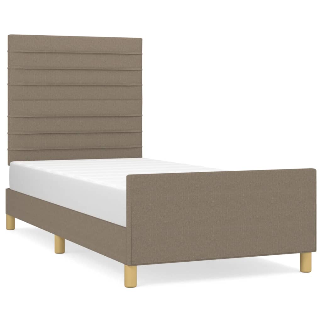 vidaXL Σκελετός Κρεβατιού Χωρίς Στρώμα Taupe 100 x 200 εκ. Υφασμάτινο