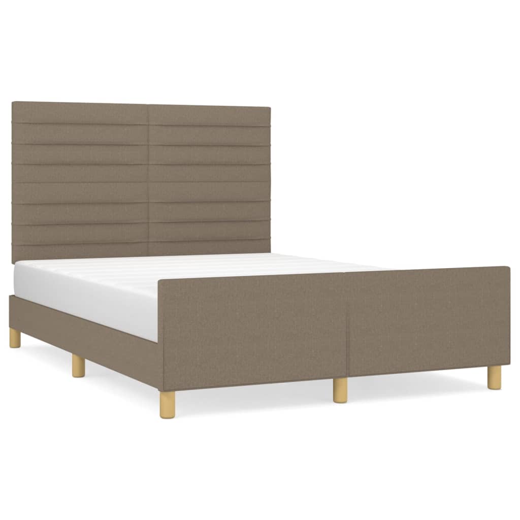 vidaXL Σκελετός Κρεβατιού Χωρίς Στρώμα Taupe 140x190 εκ. Υφασμάτινο