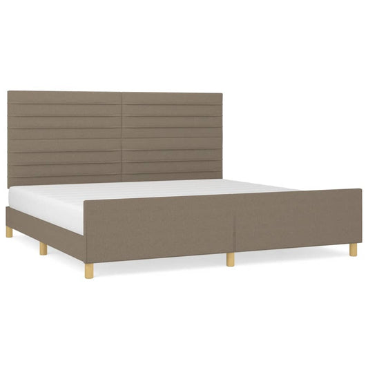 vidaXL Σκελετός Κρεβατιού Χωρίς Στρώμα Taupe 200x200 εκ.Υφασμάτινο