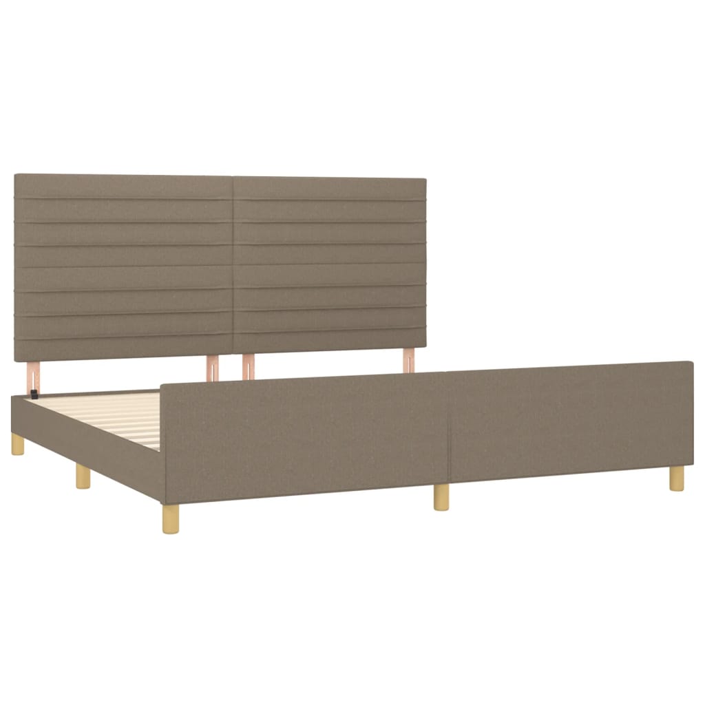 vidaXL Σκελετός Κρεβατιού Χωρίς Στρώμα Taupe 200x200 εκ.Υφασμάτινο