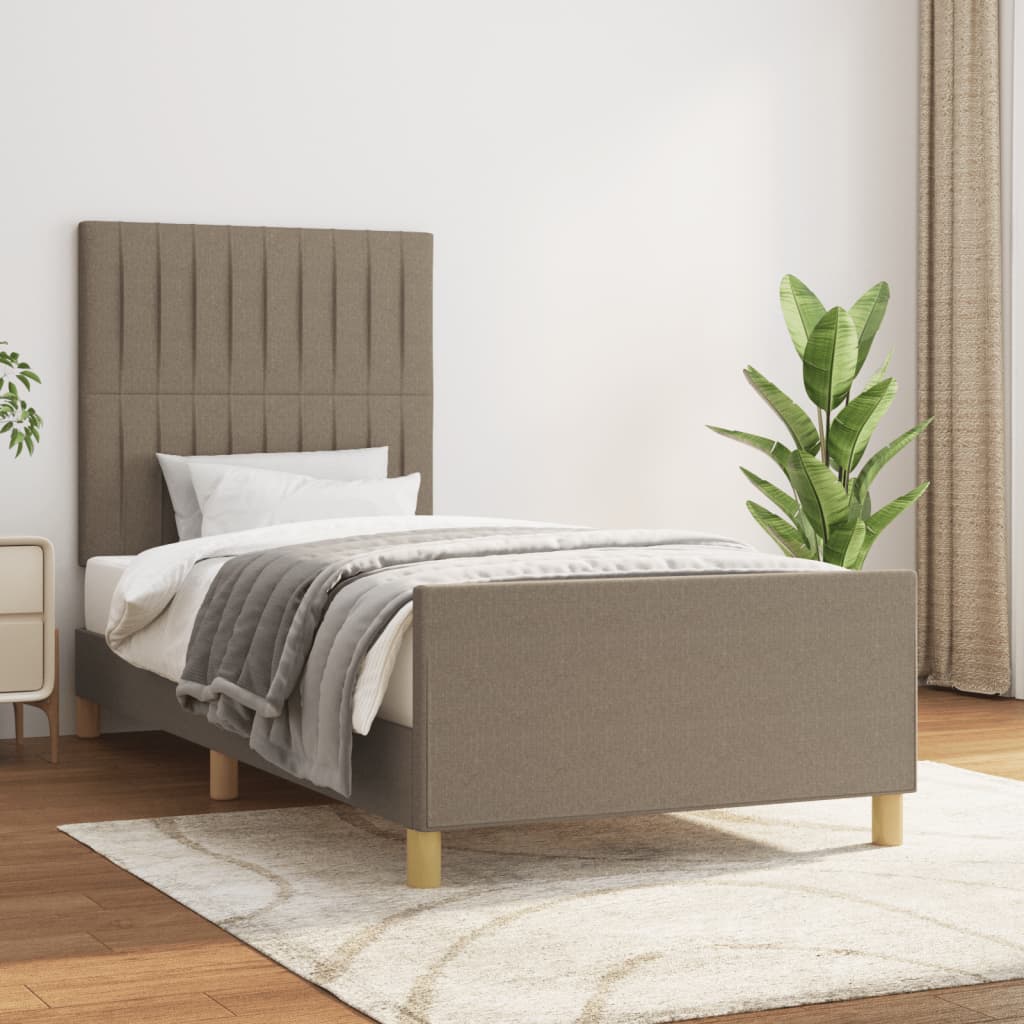 vidaXL Σκελετός Κρεβατιού Χωρίς Στρώμα Taupe 80x200 εκ. Υφασμάτινο