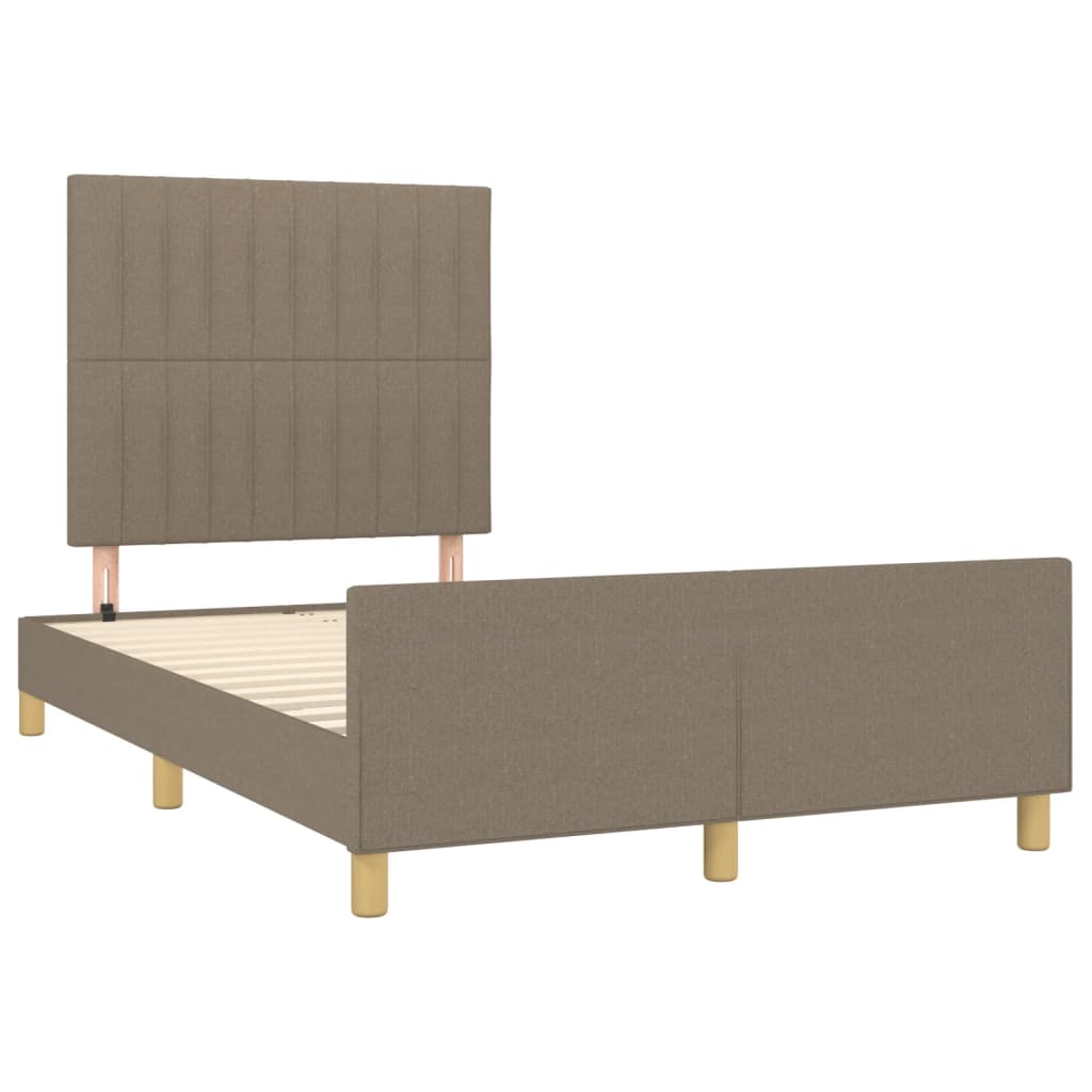 vidaXL Σκελετός Κρεβατιού Χωρίς Στρώμα Taupe 120x200 εκ. Υφασμάτινο