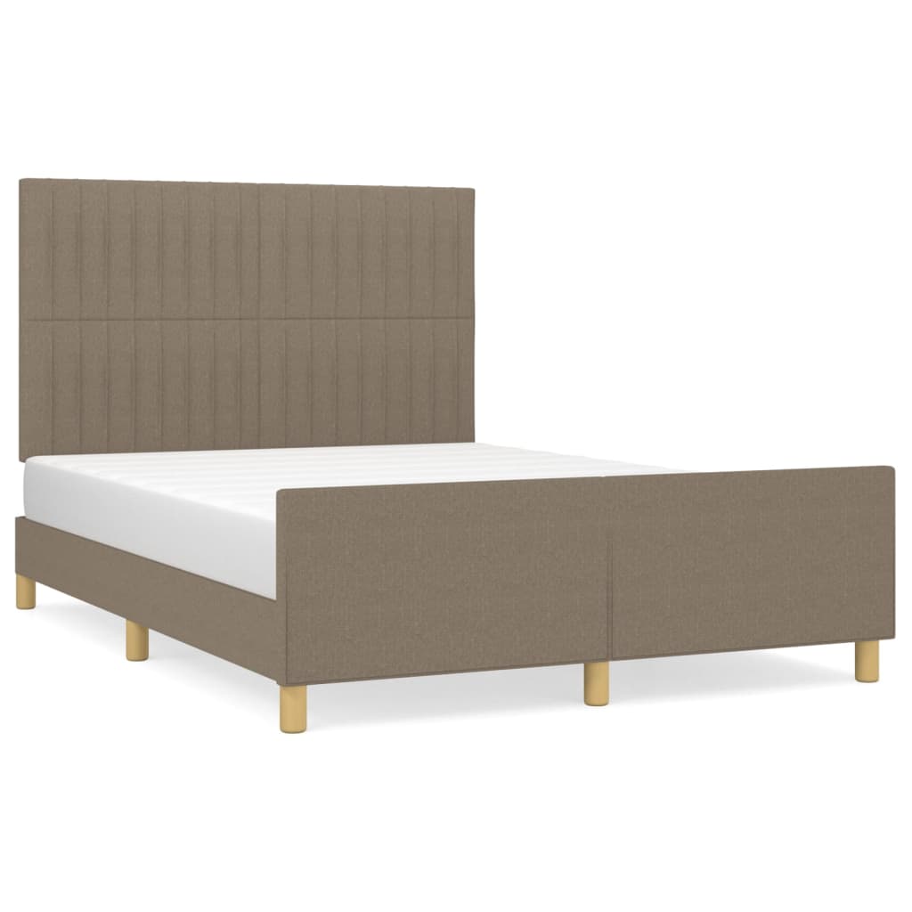 vidaXL Σκελετός Κρεβατιού Χωρίς Στρώμα Taupe 140x200 εκ. Υφασμάτινο