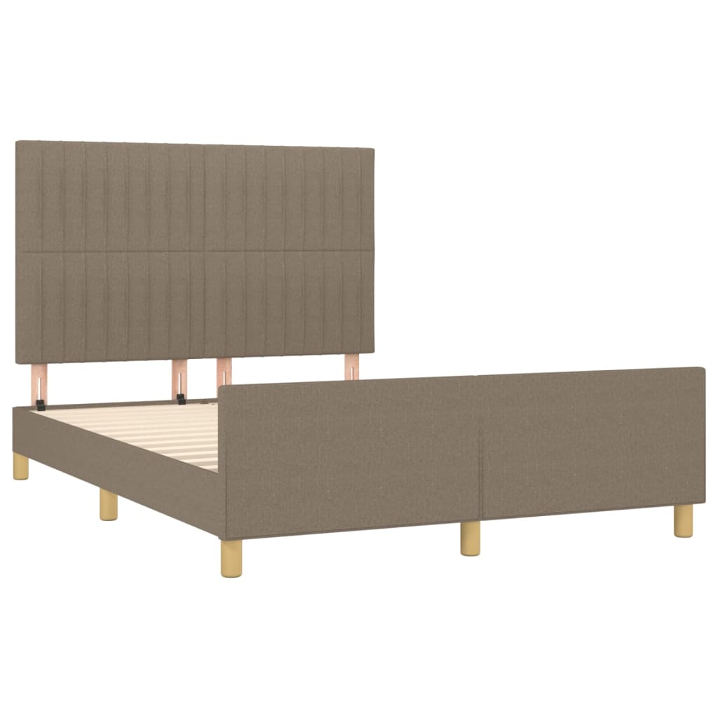 vidaXL Σκελετός Κρεβατιού Χωρίς Στρώμα Taupe 140x200 εκ. Υφασμάτινο