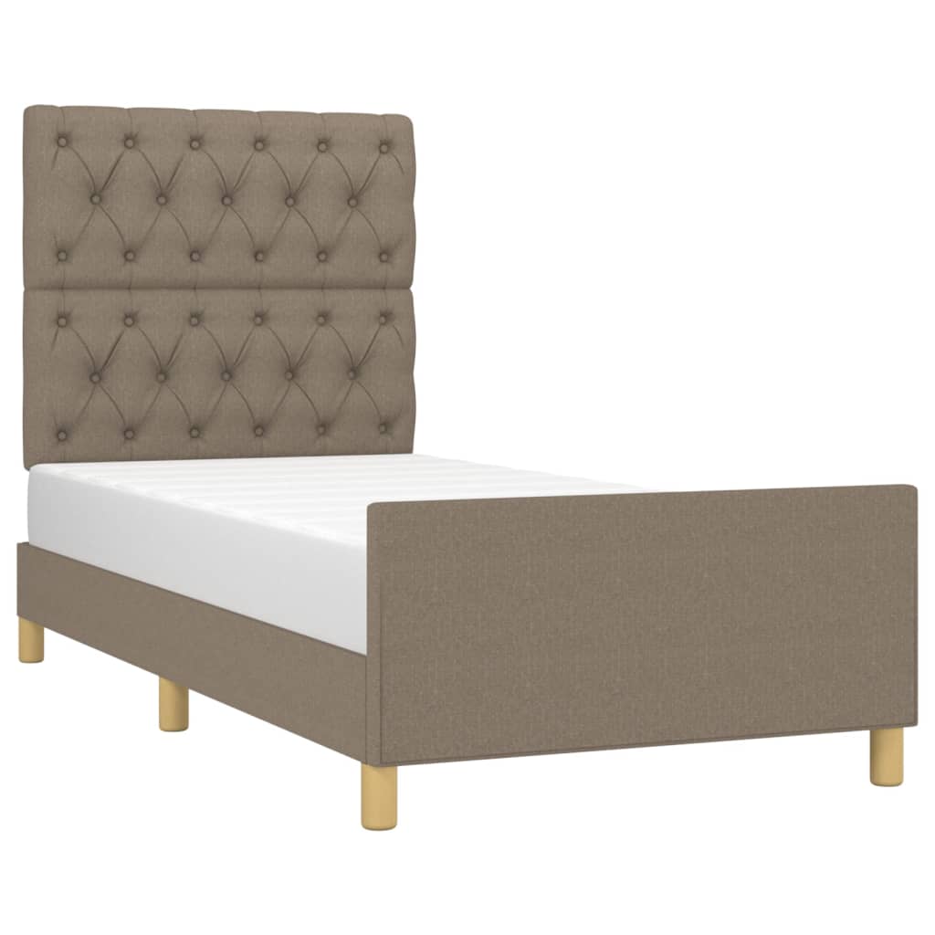 vidaXL Σκελετός Κρεβατιού Χωρίς Στρώμα Taupe 80x200 εκ. Υφασμάτινο