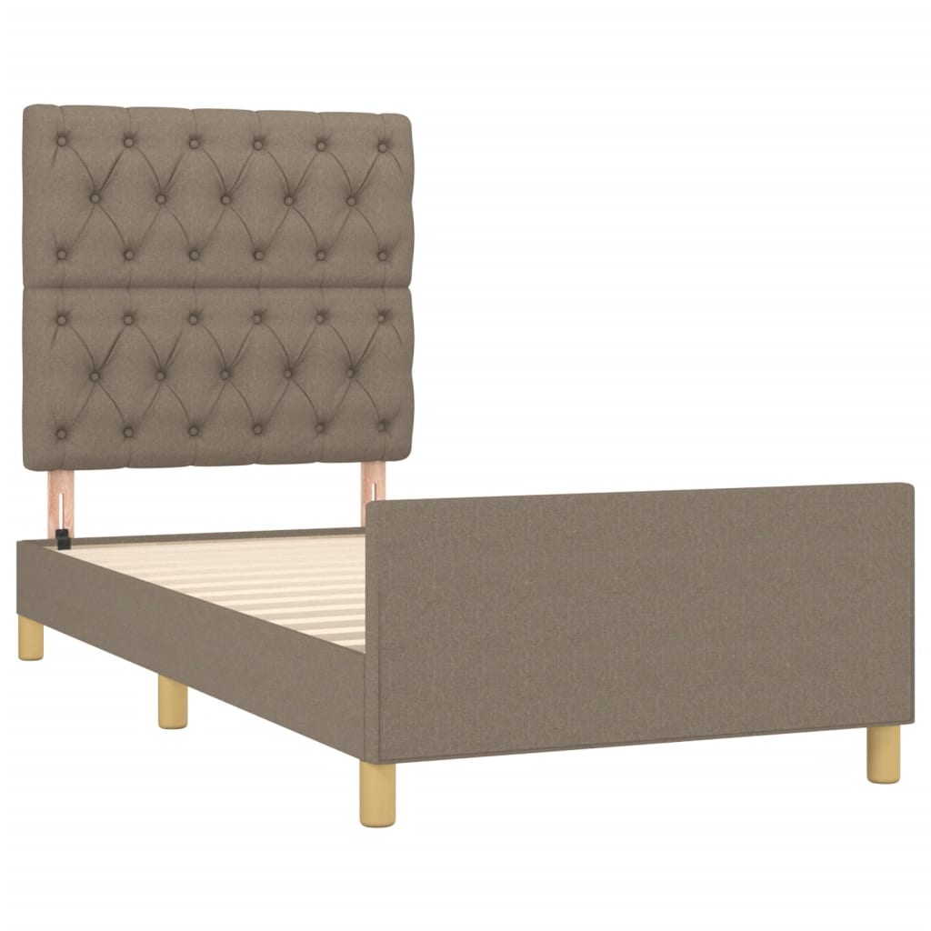 vidaXL Σκελετός Κρεβατιού Χωρίς Στρώμα Taupe 80x200 εκ. Υφασμάτινο