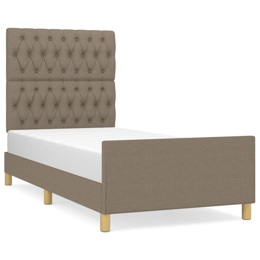 vidaXL Σκελετός Κρεβατιού Χωρίς Στρώμα Taupe 90x190 εκ. Υφασμάτινο