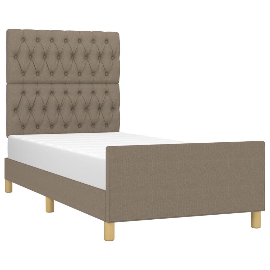 vidaXL Σκελετός Κρεβατιού Χωρίς Στρώμα Taupe 90x190 εκ. Υφασμάτινο