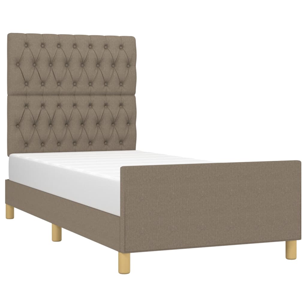 vidaXL Σκελετός Κρεβατιού Χωρίς Στρώμα Taupe 90x200 εκ. Υφασμάτινο