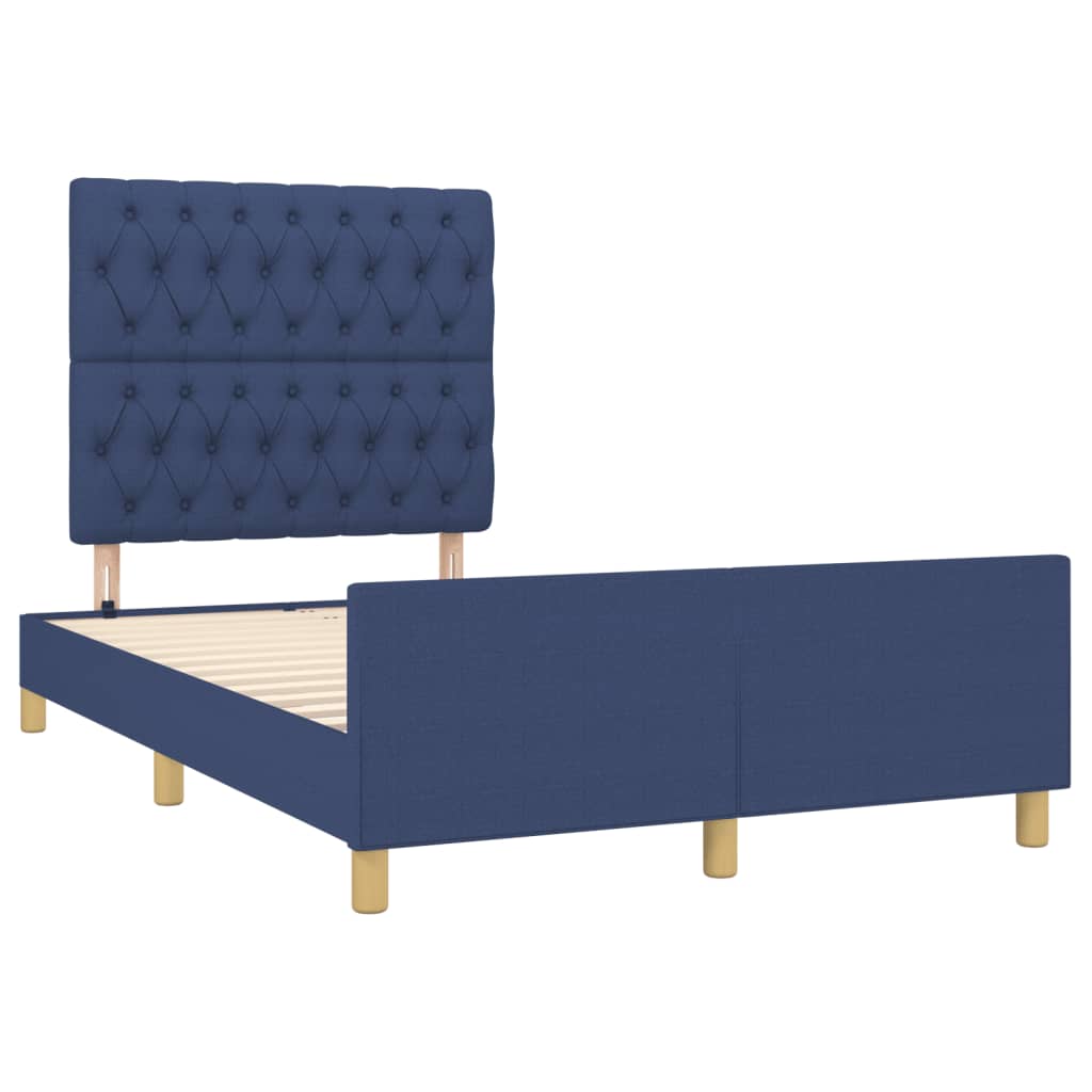 vidaXL Πλαίσιο κρεβατιού χωρίς στρώμα μπλε 120x200cm ύφασμα