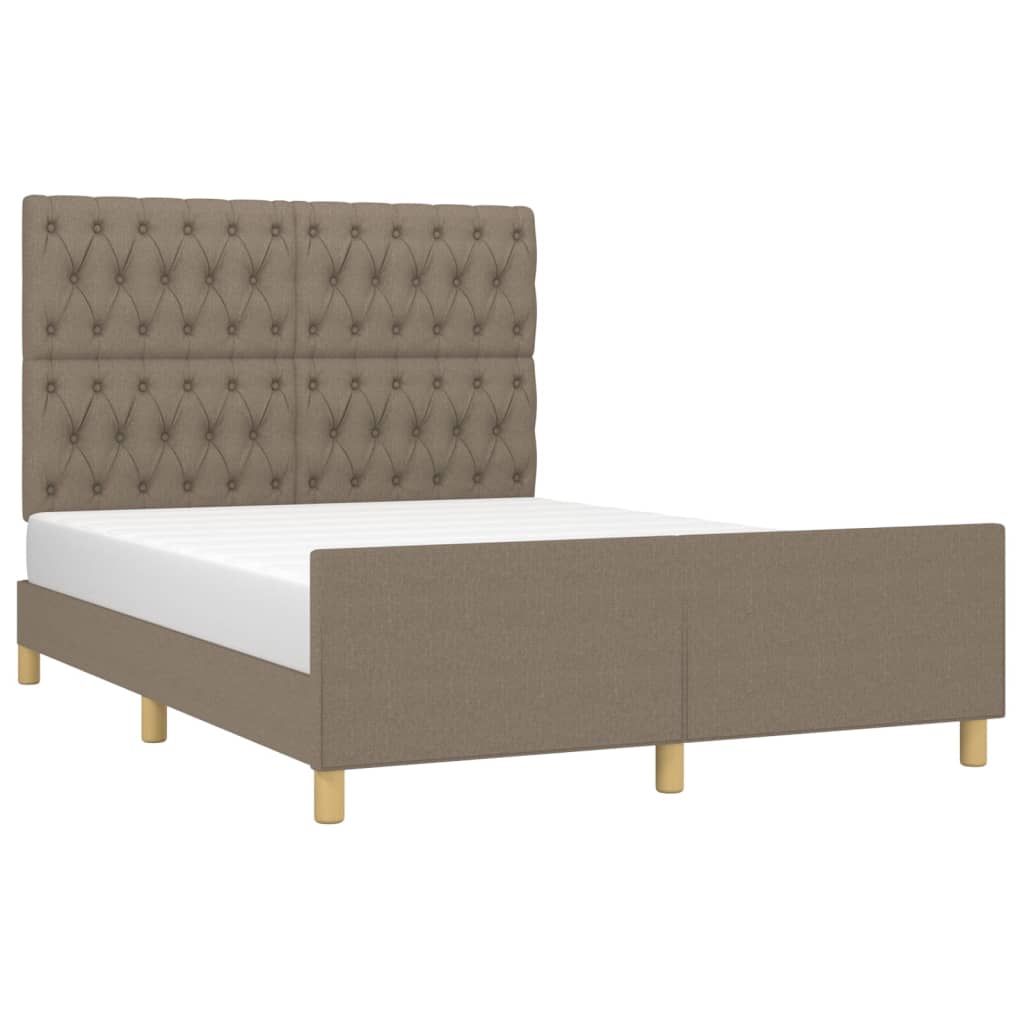 vidaXL Σκελετός Κρεβατιού Χωρίς Στρώμα Taupe 140x200 εκ. Υφασμάτινο