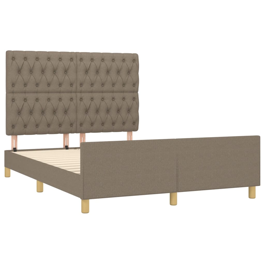 vidaXL Σκελετός Κρεβατιού Χωρίς Στρώμα Taupe 140x200 εκ. Υφασμάτινο