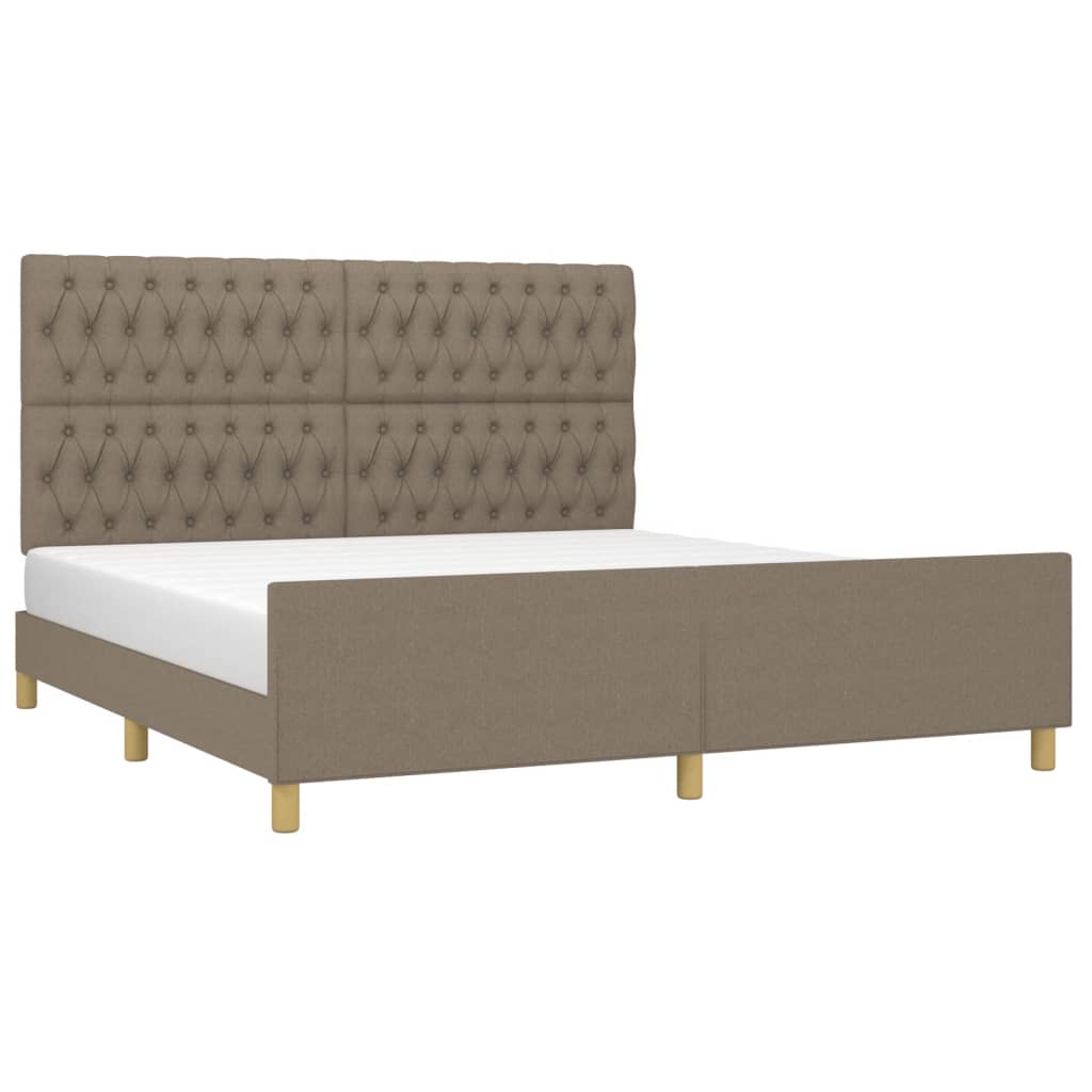 vidaXL Σκελετός Κρεβατιού Χωρίς Στρώμα Taupe 180x200 εκ. Υφασμάτινο
