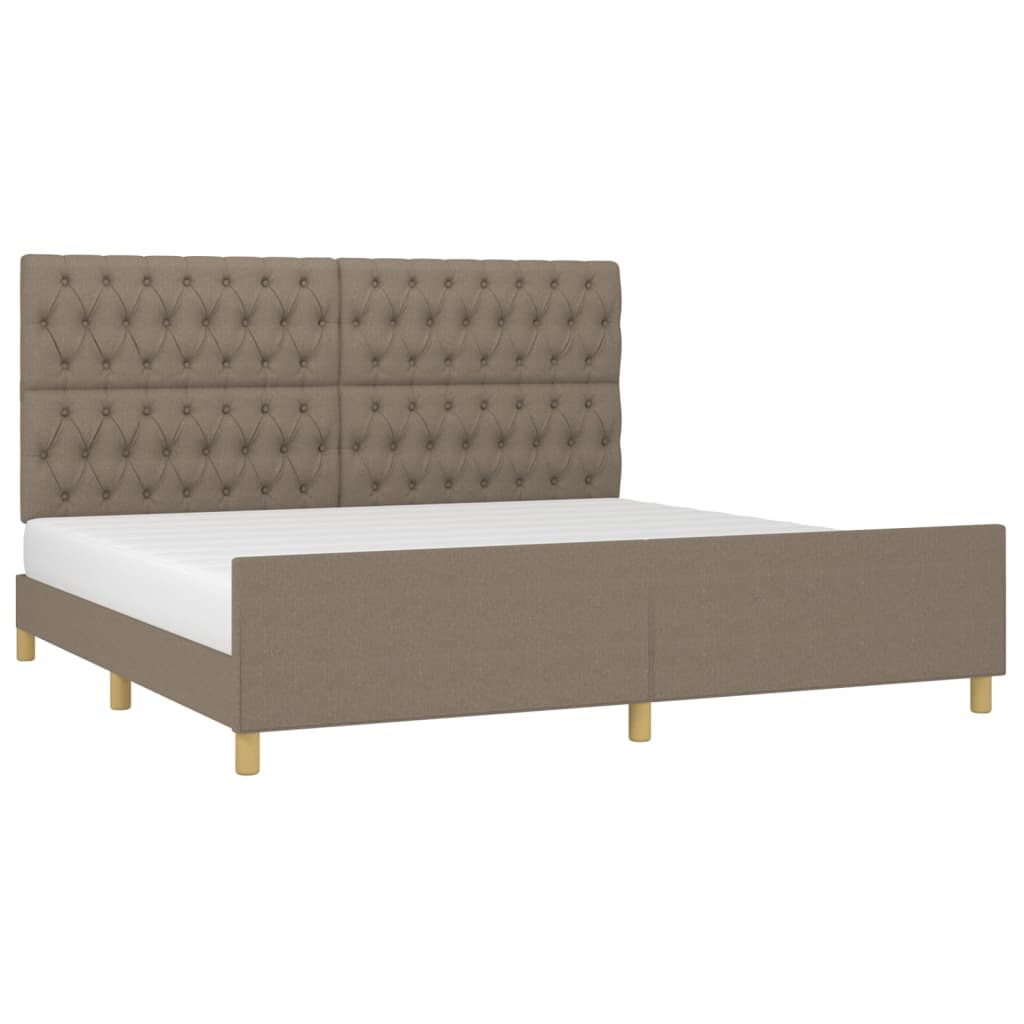 vidaXL Πλαίσιο Κρεβατιού με Κεφαλάρι Taupe 200x200 εκ. Υφασμάτινο
