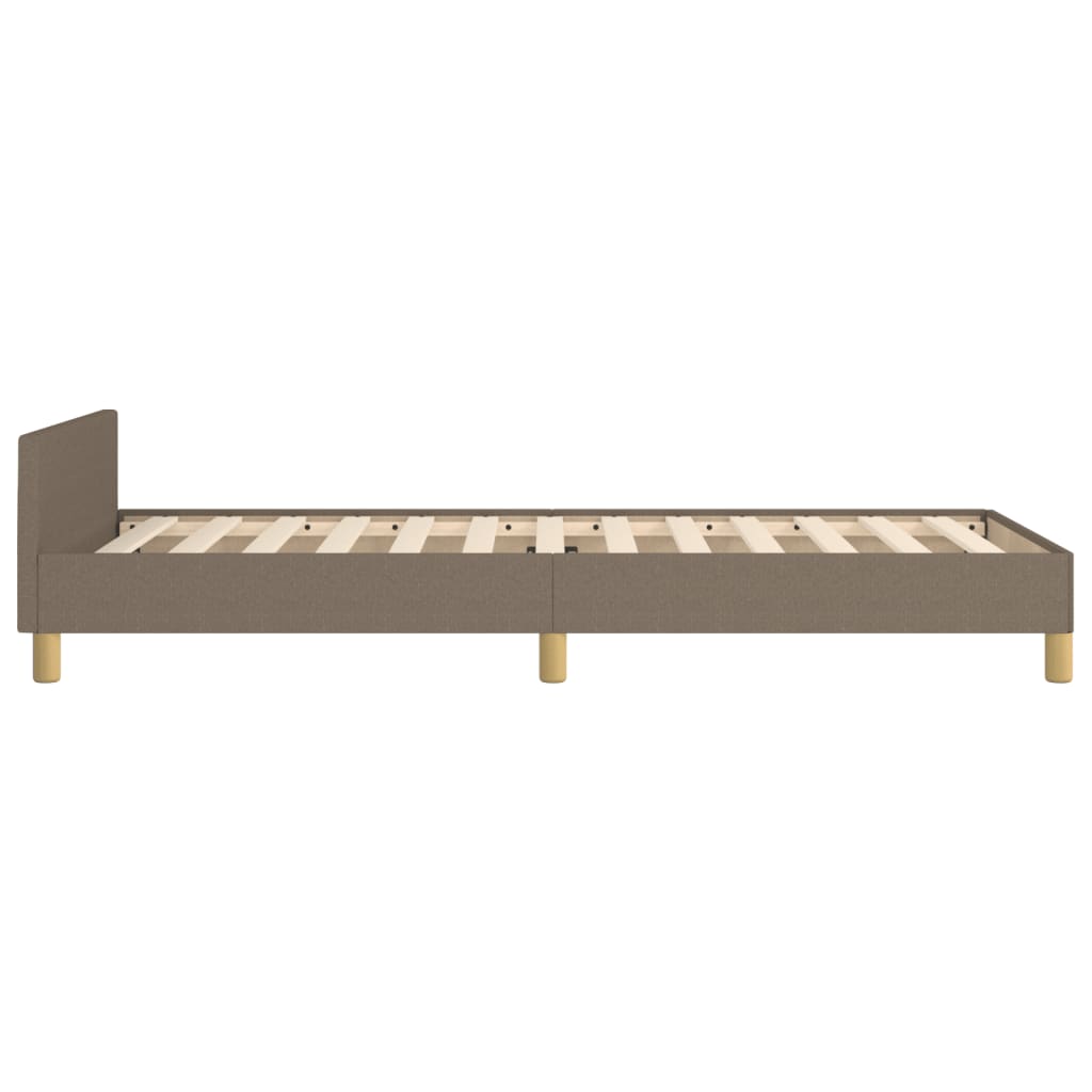 vidaXL Πλαίσιο Κρεβατιού με Κεφαλάρι Taupe 90x190 εκ. Υφασμάτινο
