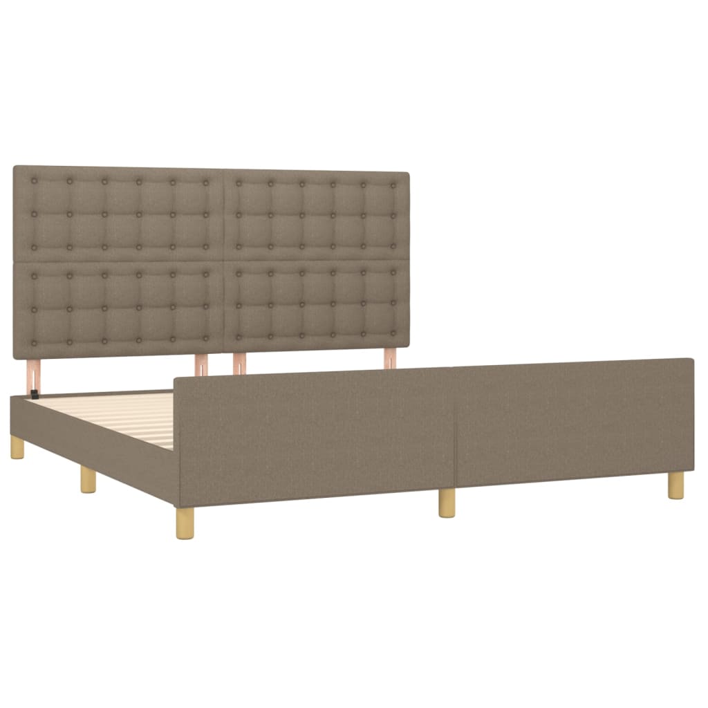 vidaXL Σκελετός Κρεβατιού Χωρίς Στρώμα Taupe 160x200 εκ. Υφασμάτινο
