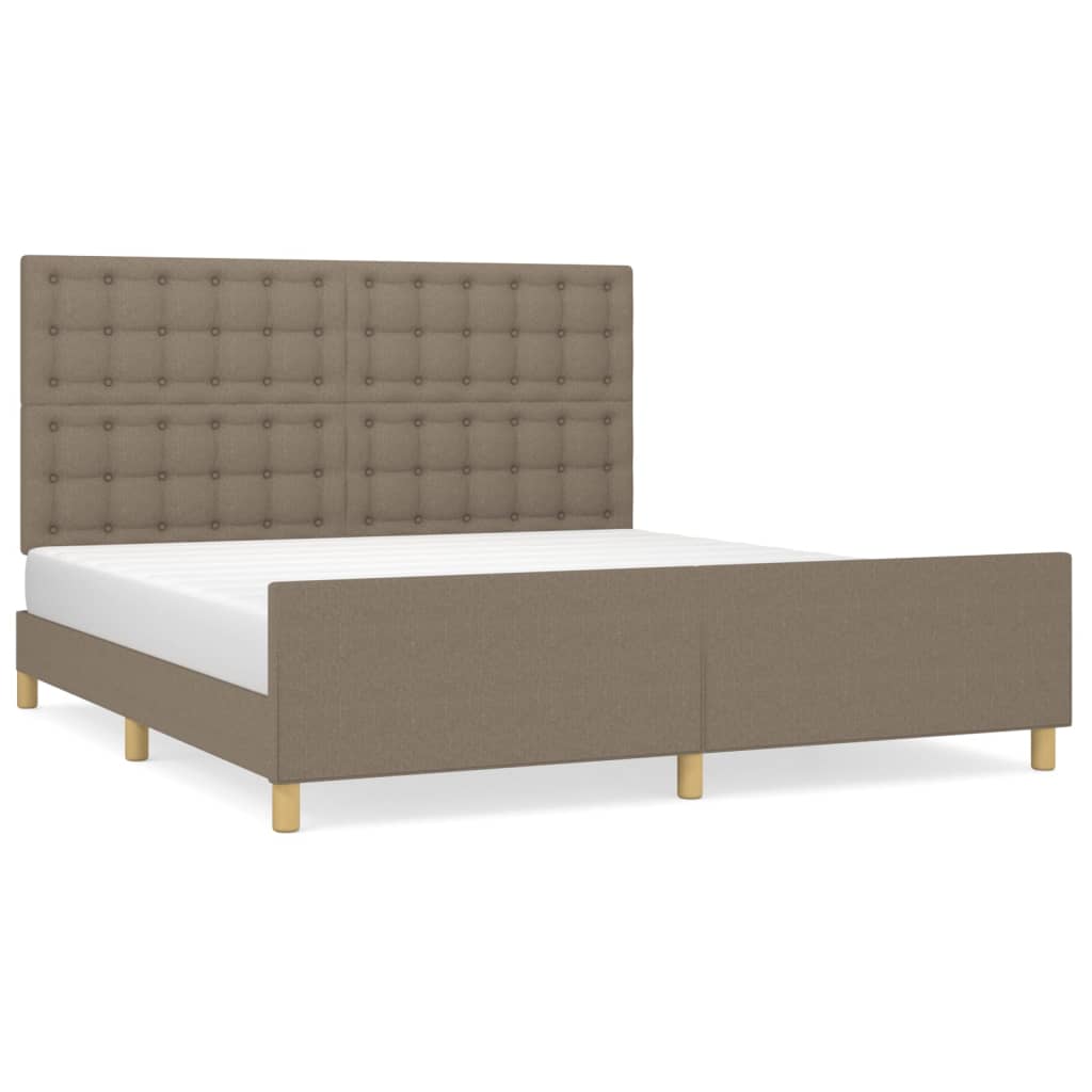 vidaXL Πλαίσιο Κρεβατιού με Κεφαλάρι Taupe 180x200 εκ. Υφασμάτινο