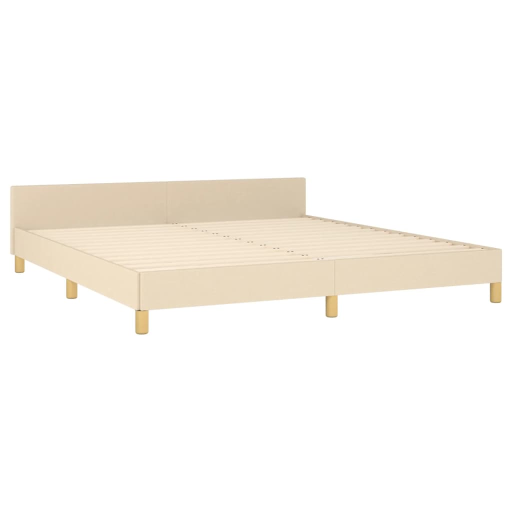 vidaXL Πλαίσιο Κρεβατιού με Κεφαλάρι Κρεμ 180x200 εκ. Υφασμάτινο