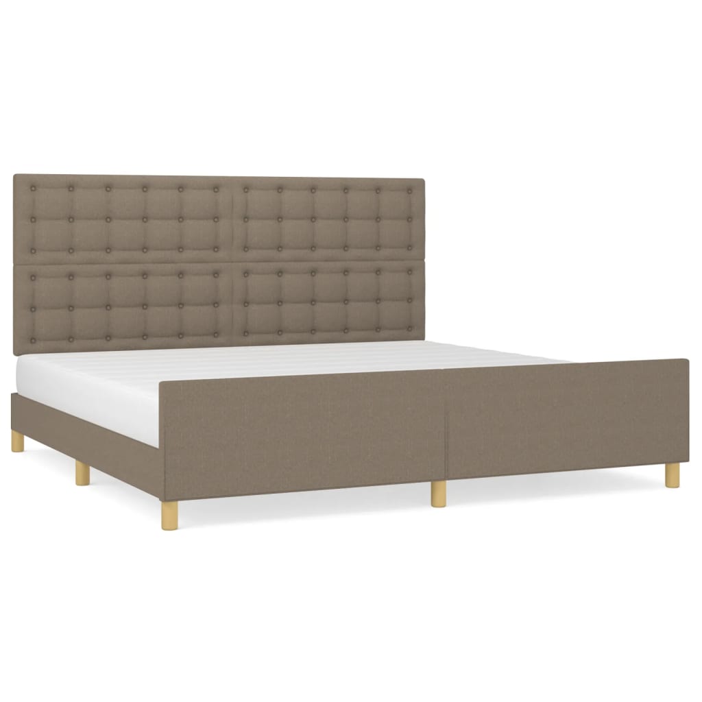 vidaXL Σκελετός Κρεβατιού Χωρίς Στρώμα Taupe 200x200 εκ.Υφασμάτινο