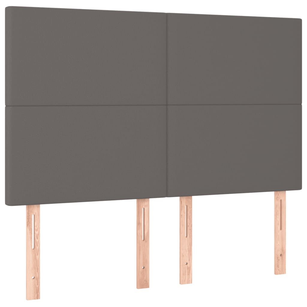 vidaXL Πλαίσιο Κρεβατιού με Κεφαλάρι Γκρι 140x200 εκ. Συνθετικό Δέρμα