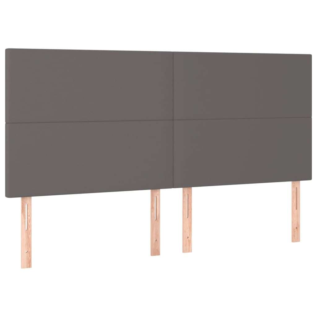 vidaXL Πλαίσιο Κρεβατιού με Κεφαλάρι Γκρι 160x200 εκ. Συνθετικό Δέρμα