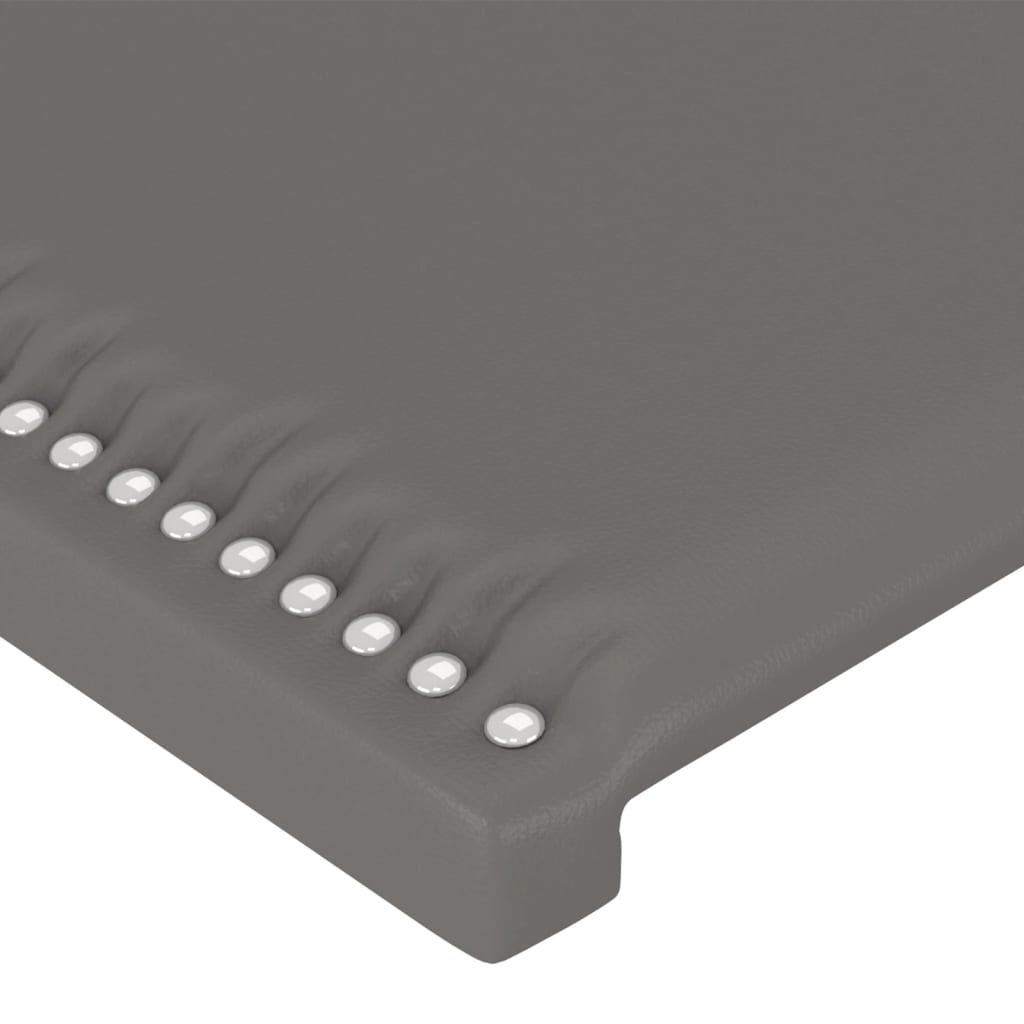 vidaXL Πλαίσιο Κρεβατιού με Κεφαλάρι Γκρι 140x200 εκ. Συνθετικό Δέρμα