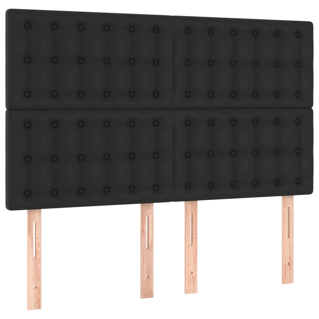 vidaXL Πλαίσιο Κρεβατιού με Κεφαλάρι Μαύρο 140x190 εκ. Συνθετικό Δέρμα