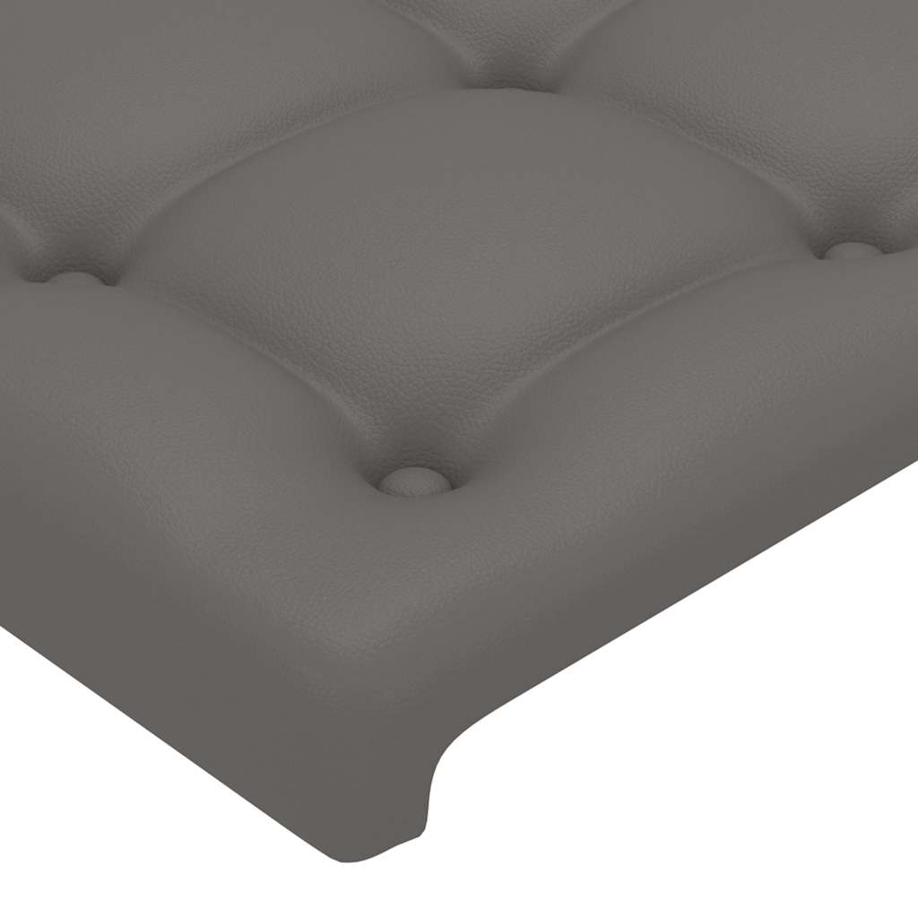 vidaXL Πλαίσιο Κρεβατιού με Κεφαλάρι Γκρι 140x200 εκ. Συνθετικό Δέρμα