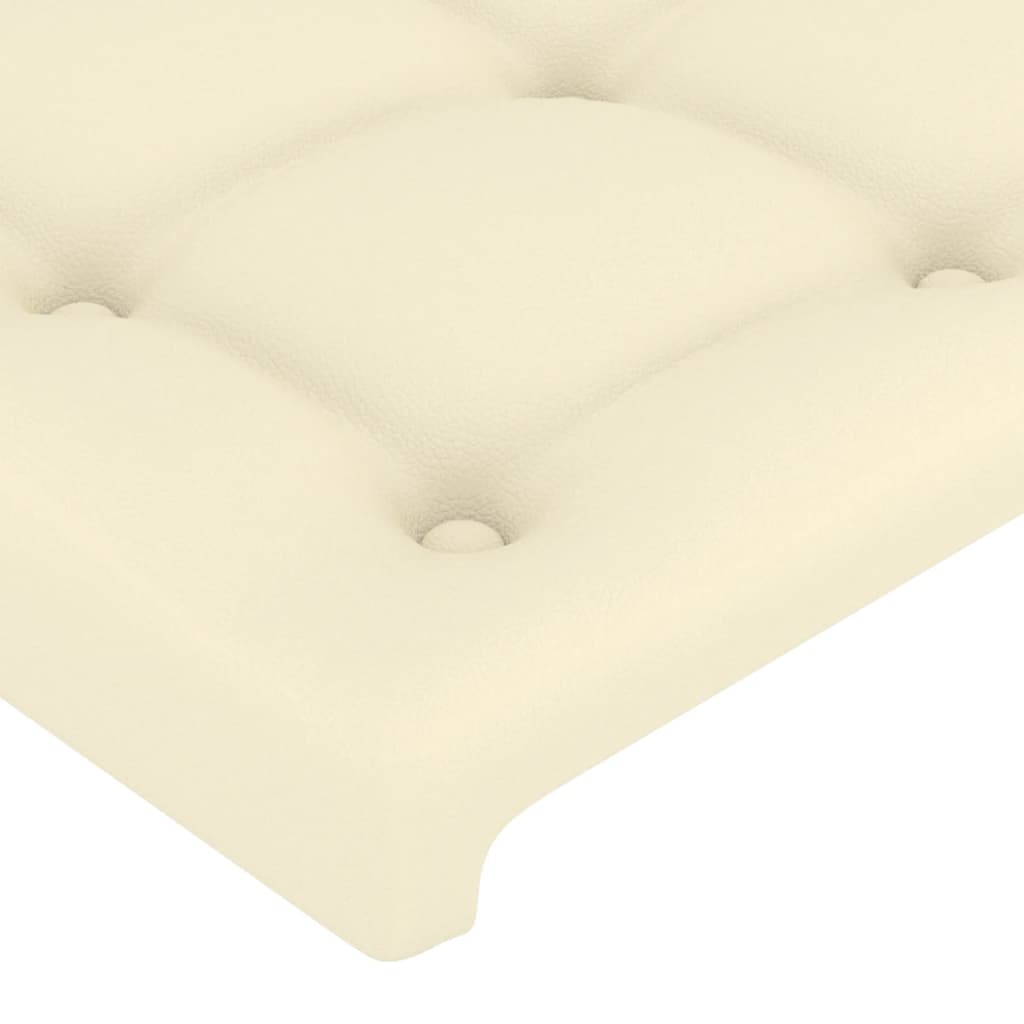 vidaXL Πλαίσιο Κρεβατιού με Κεφαλάρι Κρεμ 160x200 εκ. Συνθετικό Δέρμα