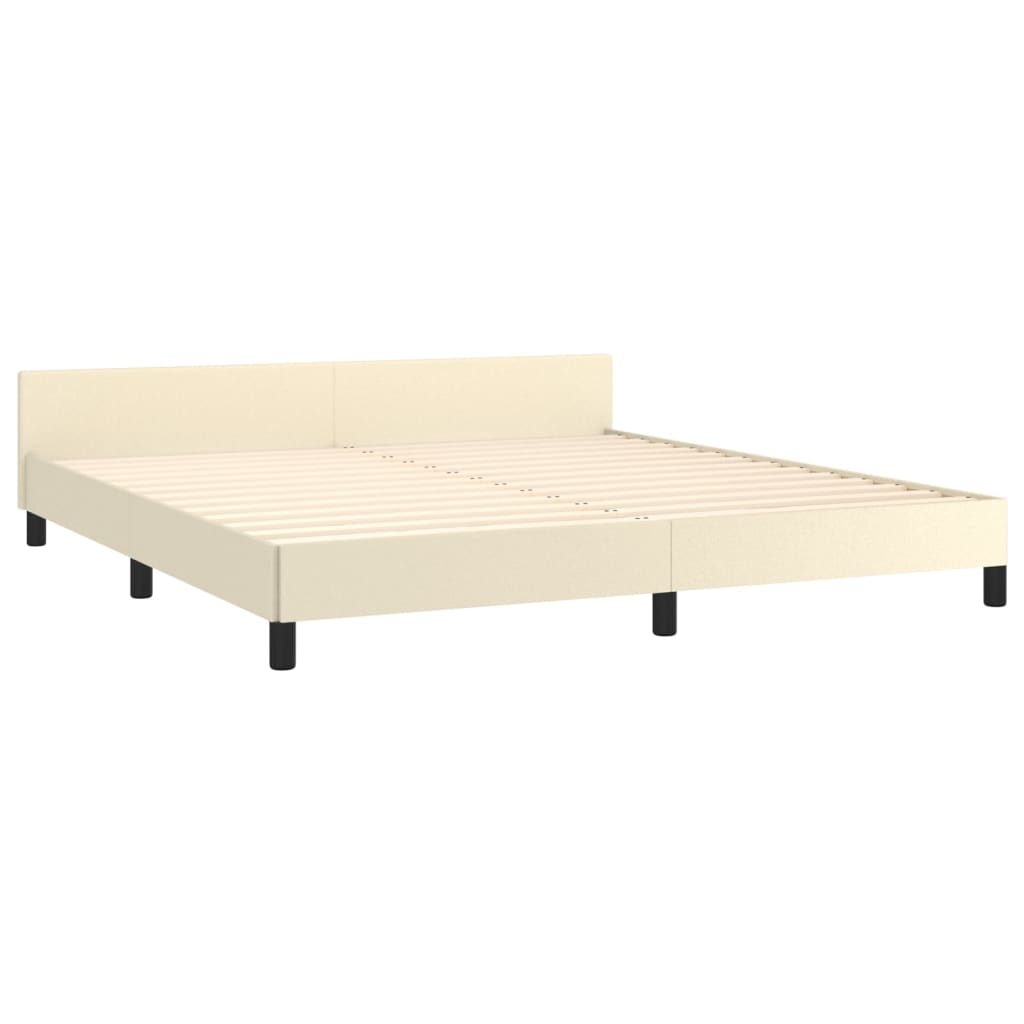 vidaXL Πλαίσιο Κρεβατιού με Κεφαλάρι Κρεμ 180x200 εκ. Συνθετικό Δέρμα