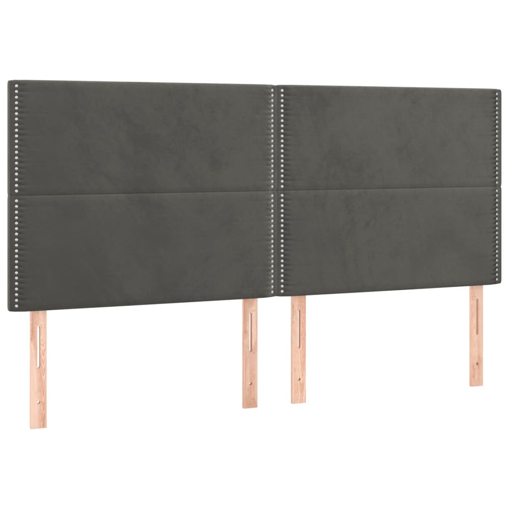 vidaXL Πλαίσιο Κρεβατιού με Κεφαλάρι Σκ. Γκρι 180x200 εκ. Βελούδινο