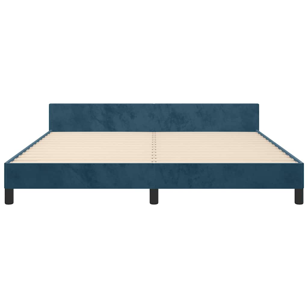 vidaXL Σκελετός Κρεβατιού Χωρίς Στρώμα Σκ. Μπλε 160x200 εκ. Βελούδινο