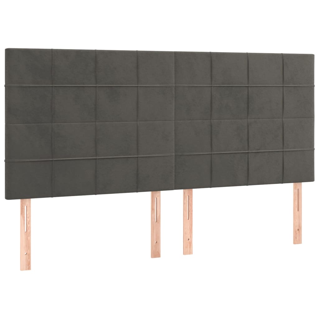 vidaXL Πλαίσιο Κρεβατιού με Κεφαλάρι Σκ. Γκρι 180x200 εκ. Βελούδινο