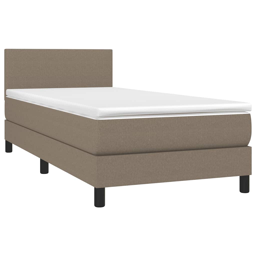 vidaXL Κρεβάτι Boxspring με Στρώμα Taupe 80x200 εκ. Υφασμάτινο