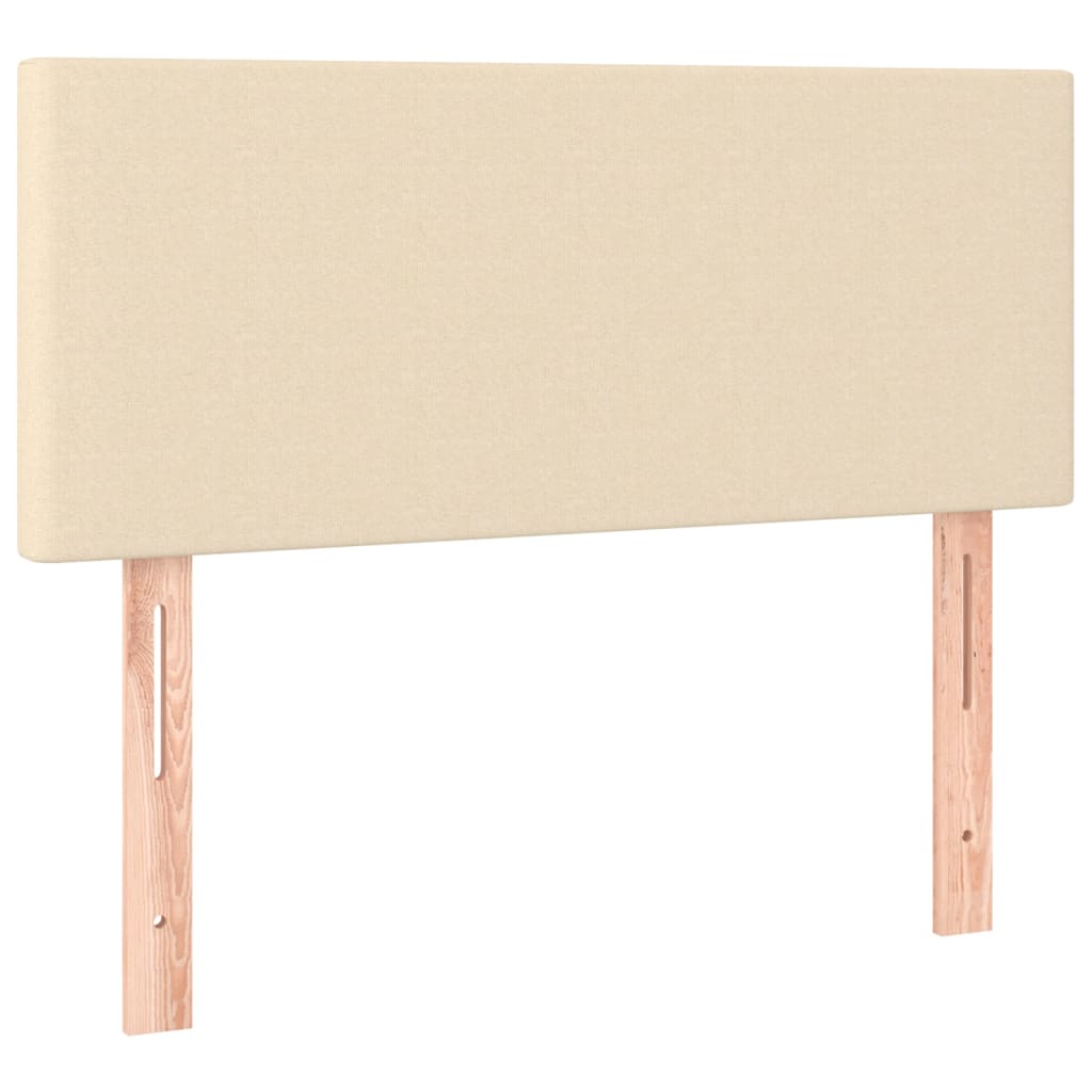 vidaXL Κρεβάτι Boxspring με Στρώμα Κρεμ 90x190 εκ.Υφασμάτινο