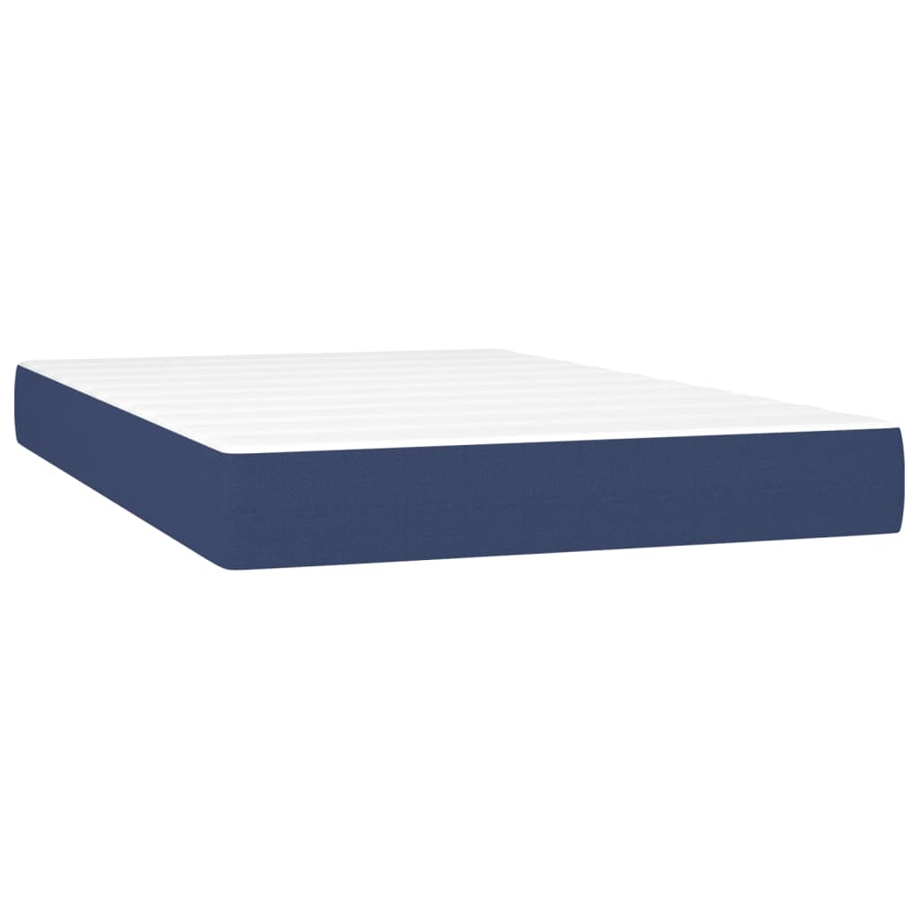 vidaXL Κρεβάτι Boxspring με Στρώμα Μπλε 120x200 εκ. Υφασμάτινο