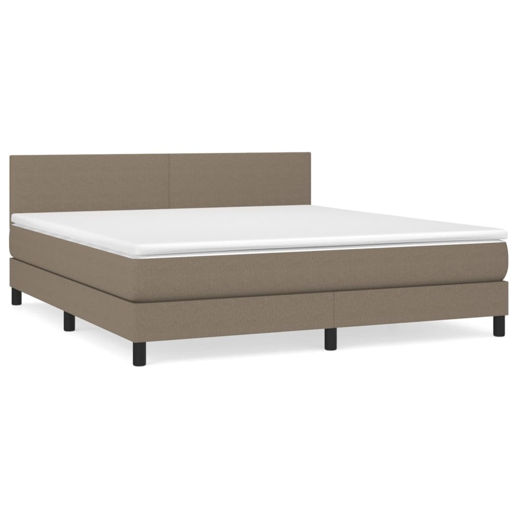 vidaXL Κρεβάτι Boxspring με Στρώμα Taupe 180x200 εκ. Υφασμάτινο
