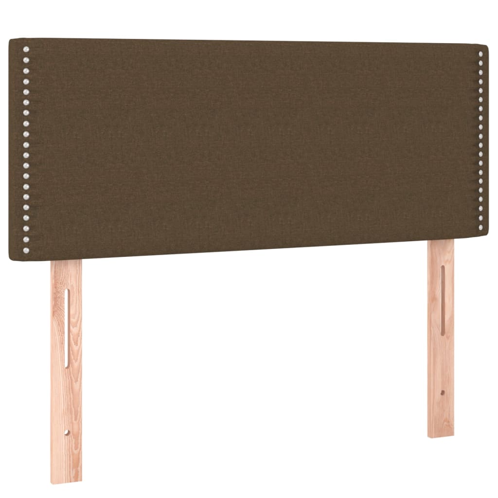 vidaXL Κρεβάτι Boxspring με Στρώμα Σκούρο Καφέ 120x200 εκ. Υφασμάτινο