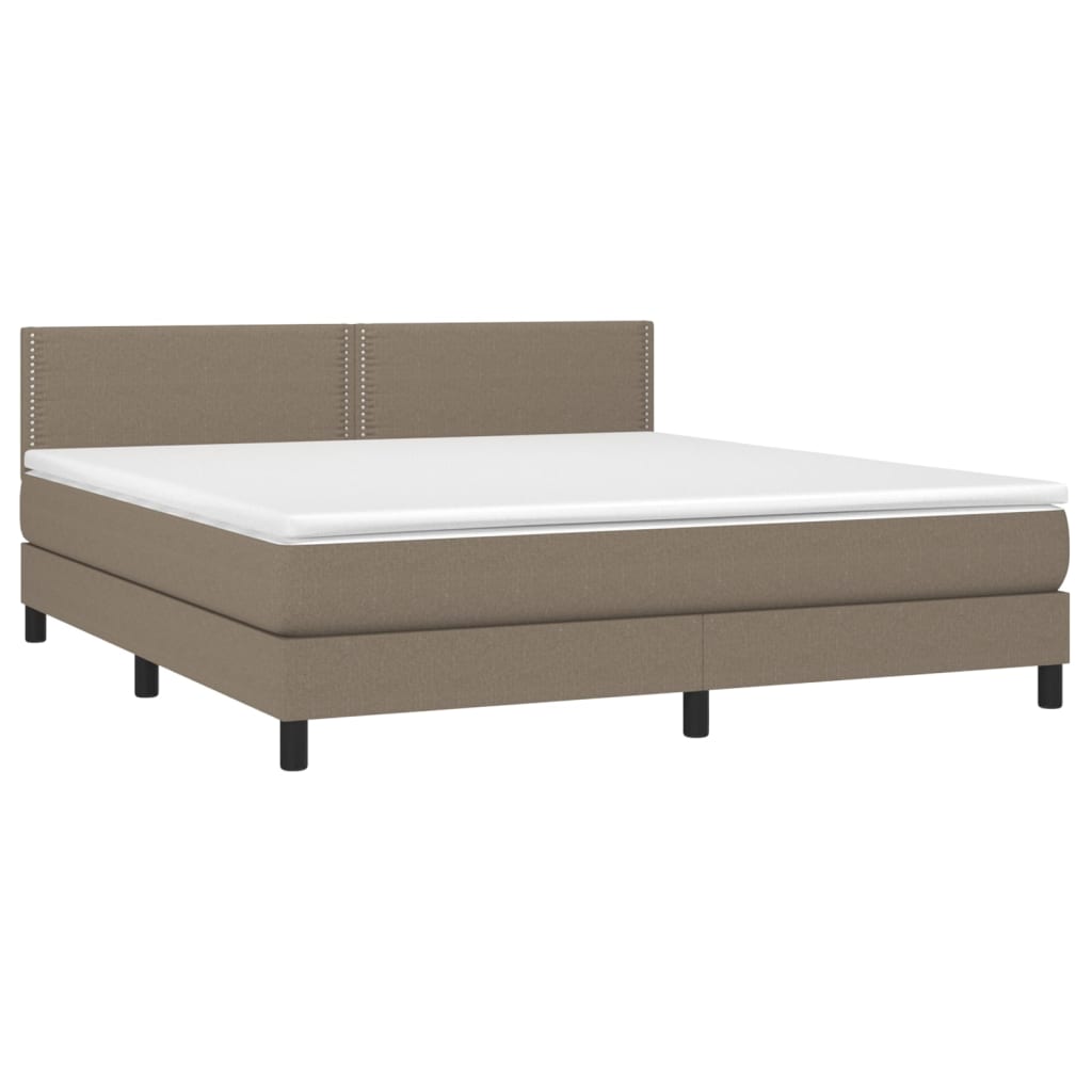 vidaXL Κρεβάτι Boxspring με Στρώμα Taupe 180x200 εκ. Υφασμάτινο