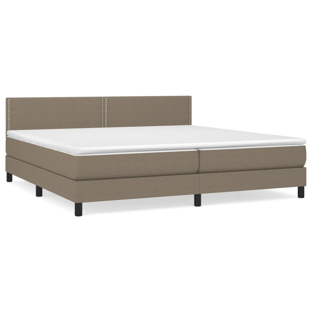 vidaXL Κρεβάτι Boxspring με Στρώμα Taupe 200x200 εκ. Υφασμάτινο