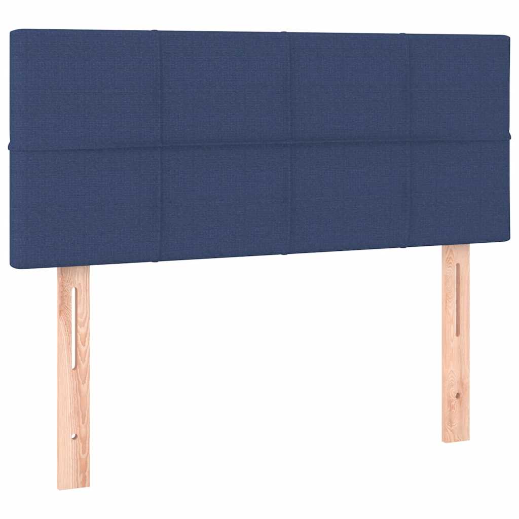 vidaXL Κρεβάτι Boxspring με Στρώμα Μπλε 90x190 εκ.Υφασμάτινο