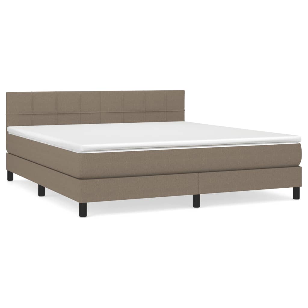 vidaXL Κρεβάτι Boxspring με Στρώμα Taupe 180x200 εκ. Υφασμάτινο