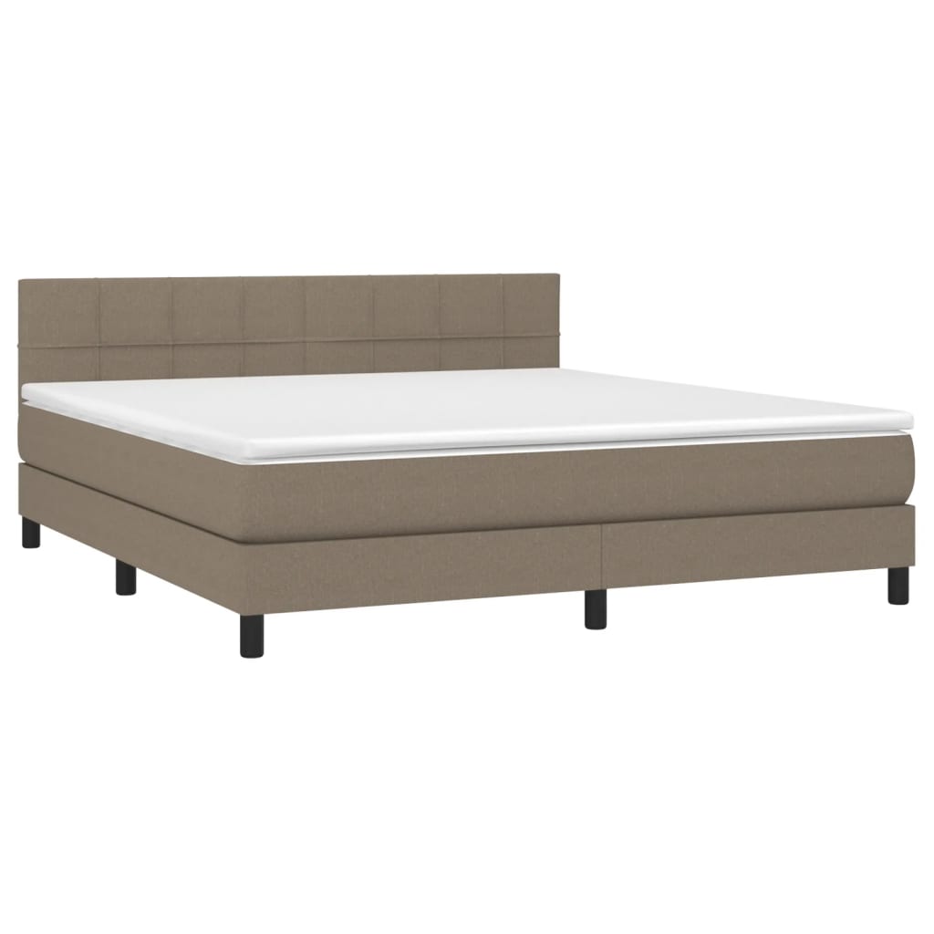 vidaXL Κρεβάτι Boxspring με Στρώμα Taupe 180x200 εκ. Υφασμάτινο