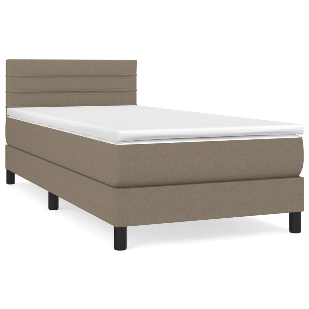 vidaXL Κρεβάτι Boxspring με Στρώμα Taupe 80x200 εκ. Υφασμάτινο