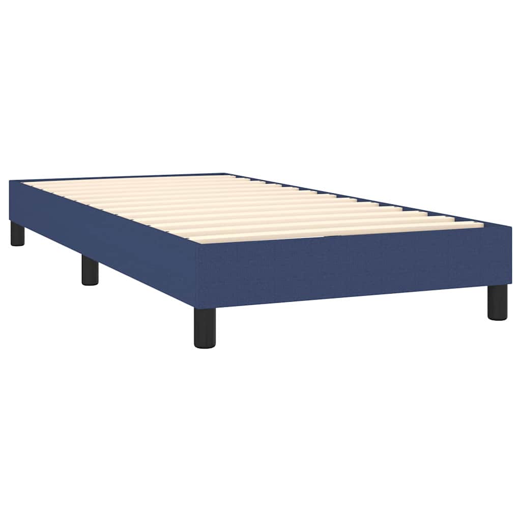vidaXL Κρεβάτι Boxspring με Στρώμα Μπλε 90x200 εκ.Υφασμάτινο