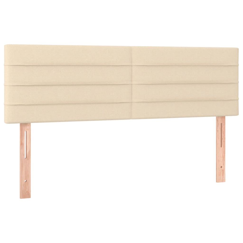 vidaXL Κρεβάτι Boxspring με Στρώμα Κρεμ 140x190 εκ. Υφασμάτινο