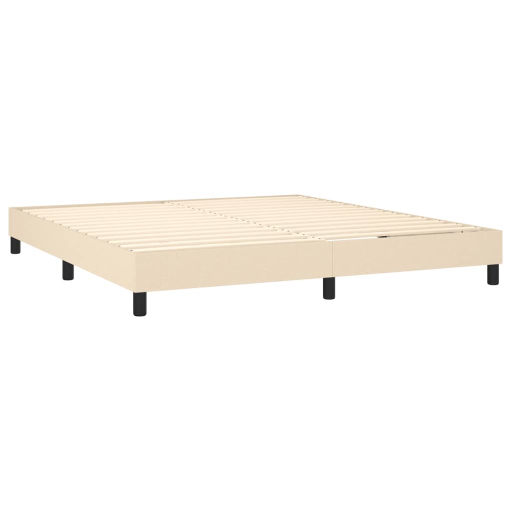 vidaXL Κρεβάτι Boxspring με Στρώμα Κρεμ 160x200 εκ. Υφασμάτινο